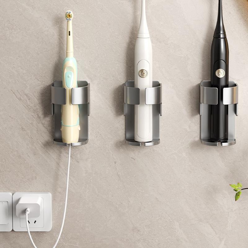 Electric Toothbrush Holder Rack Saves Space Seamless Bathroom Self-Adhesive Wall-Mounted Toothbrush Storage Base