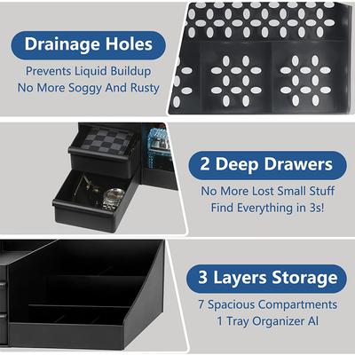 Large Makeup Capacity Cosmetic Storage Box Skin Care Organizer Jewelry,Makeup, Brushes, Lipsticks, Nail Polish Container