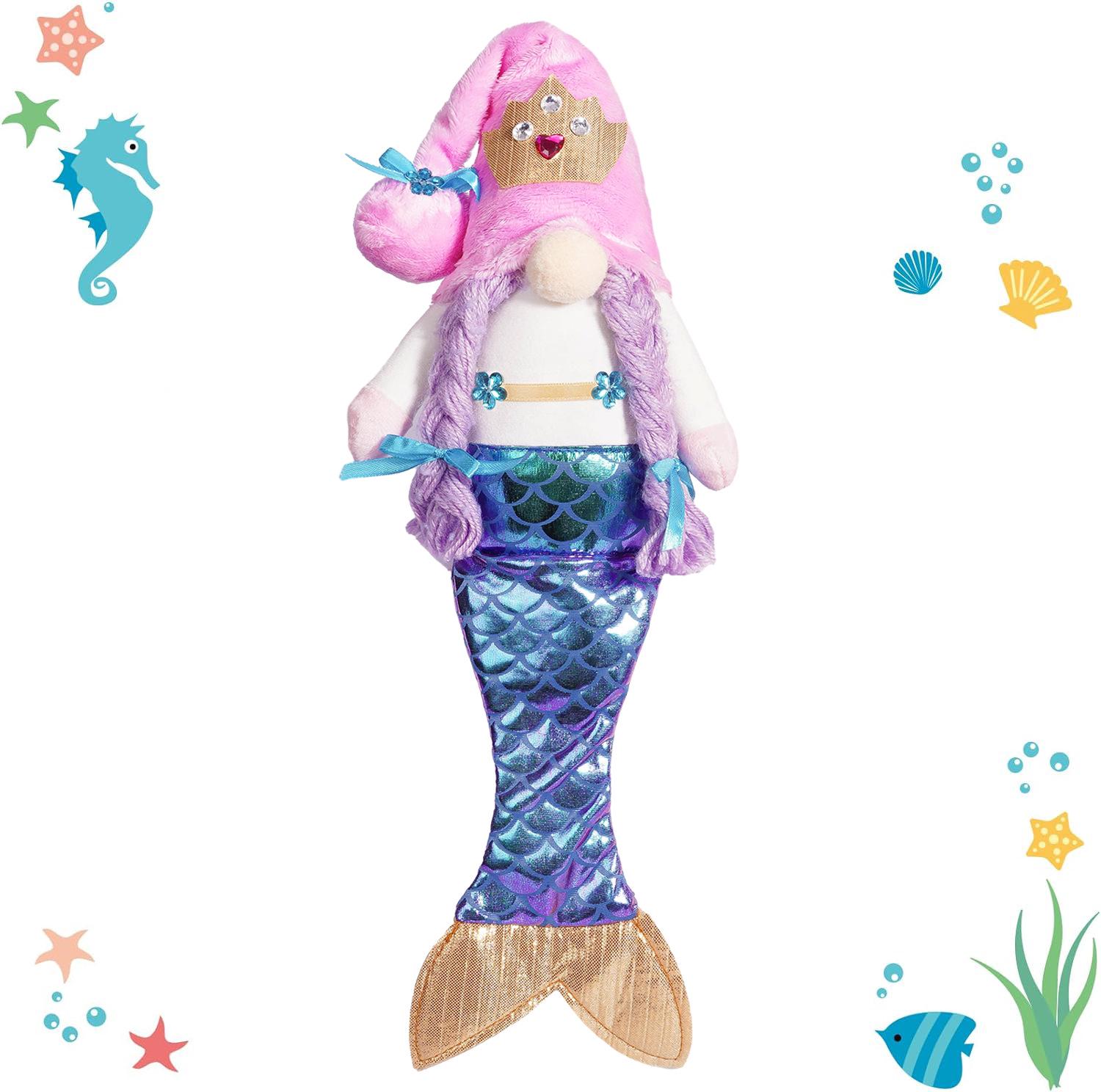 Mermaid Doll, Faceless Doll & Rudolph Gnome Ornaments - Ocean Festival Decorations