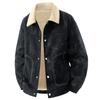 Men's Plush Fleece-Lined Suede Lapel Jacket: Business Casual, Versatile, Loose-Fit, Fashionable, Comfortable.