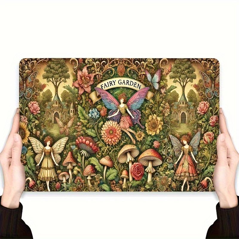 2D Flat, 2D Wall Art- 1pc, Fairy Garden Elf Art- Vintage Metal Tin Sign, Iron Wall Decorative Painting, 19.81x29.97cm, Indoor an