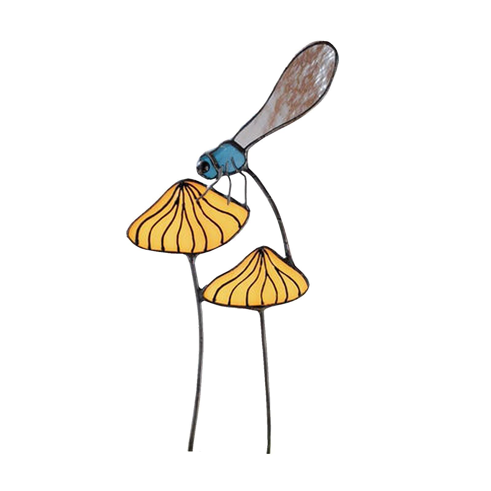 

Запятнанный декор кольев завода стрекоз сада сплава для внешнего декоративного