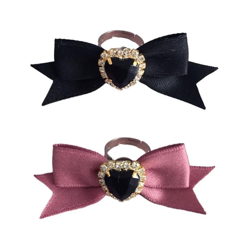 Finger Rings Bowknot Shape Eye Catching Opening Rings Adjustable Rings Alloy Material Finger Rings Gift for Women Girls