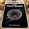 Flannel BlanketPenrith Panthers Custom Name Text Personalized Soft Warm Throw Blanket Home Decor Gift