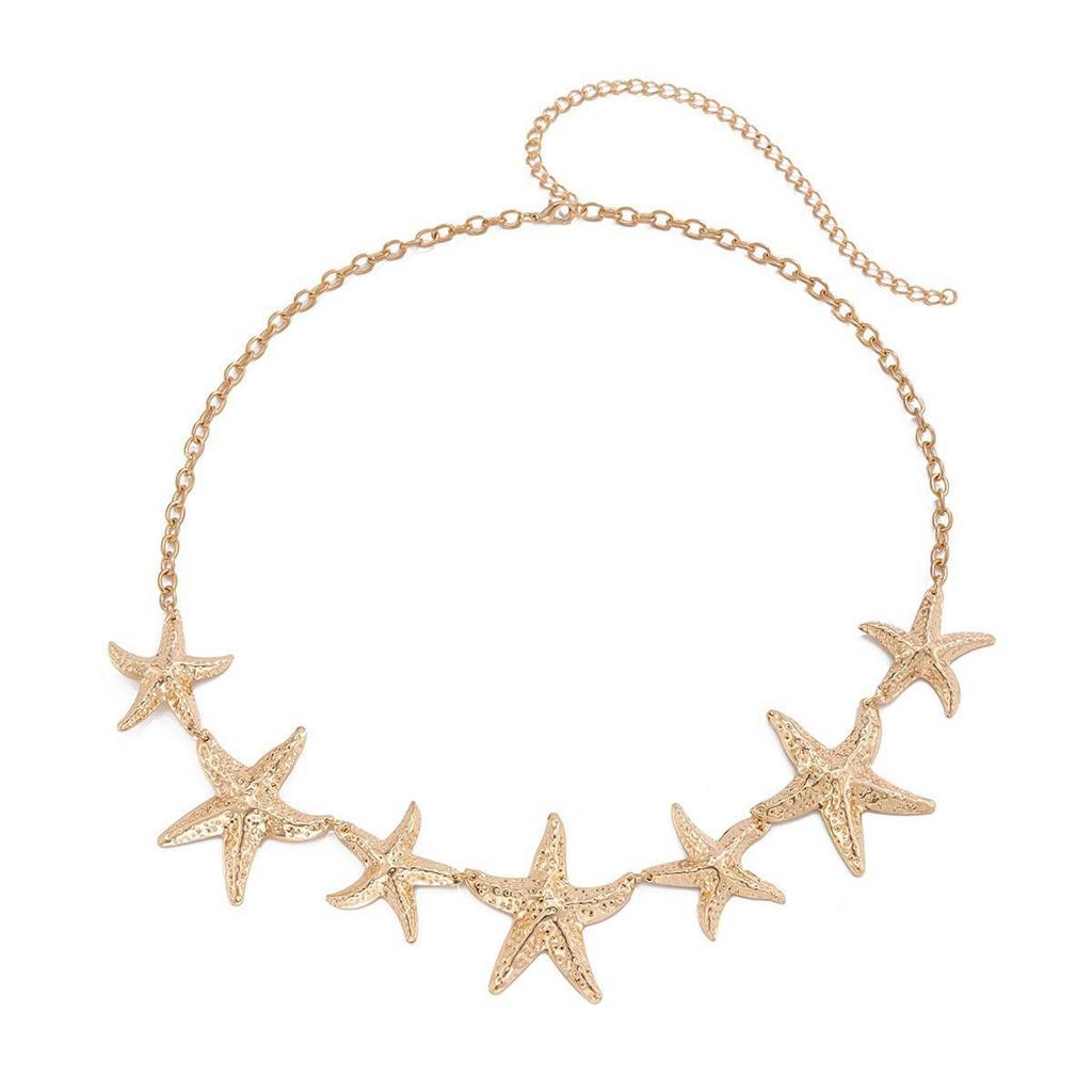 Gold Starfish Ocean Style Waist Chain - Fashionable Holiday Body Decoration