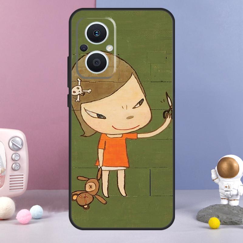 

Cartoon Aesthetic Yoshitomo Nara Funda For OPPO Reno 14 F 11F 12F 13F 10 11 12 13 Pro 7 8 Lite OPPO Find X8 X6 X5 X9 Pro Case OPPO Find X8 Pro