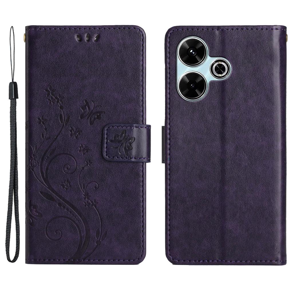 Für Xiaomi Redmi 13 5G/13 4G Hülle PU Leder Handyhülle mit Geldbörse und Umhängeband