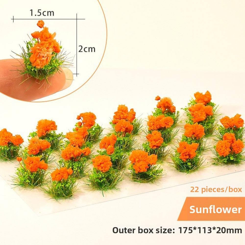 22pcs/set Multicolors DIY Miniature Garden Decor Plastic Landscape Wargame Grass Tufts