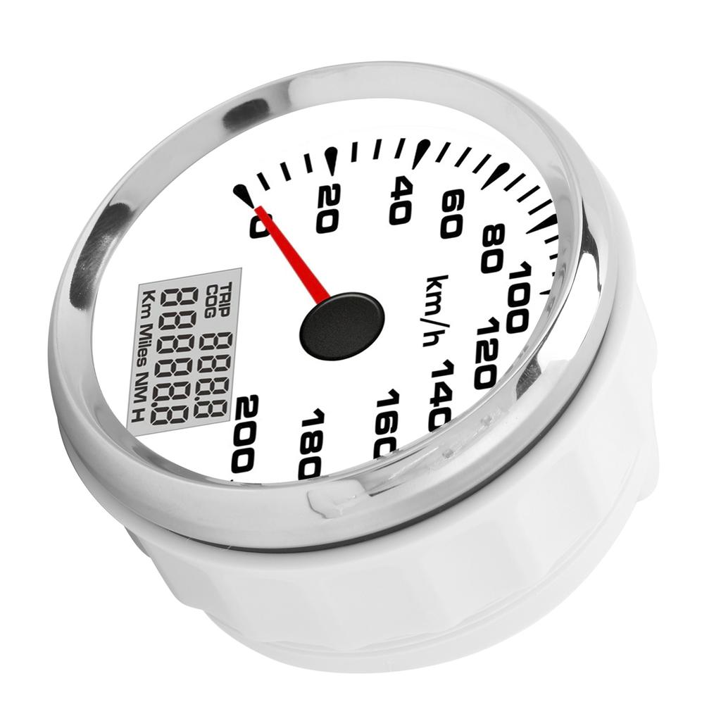 85mm Analog GPS Speedometer 200km h Waterproof 7 Backlit White Dial Chrome Bezel for 12 24V Marine Motorcycle Truck