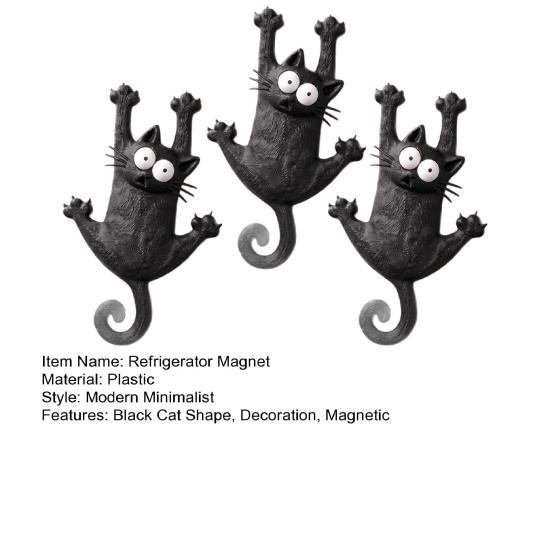 1/2/3Pcs Black Cat Refrigerator Magnet Cartoon Kitten Fridge Magnet Home Kitchen Cabinet Locker Decoration Cat Lover Gift