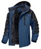 TACVASEN Casual Mountain Climbing Waterproof Mountain Plus Cowboy Includes Size M Wear, Fleece-Lined, Windproof, Parka, Sizes, Blue, Hat,