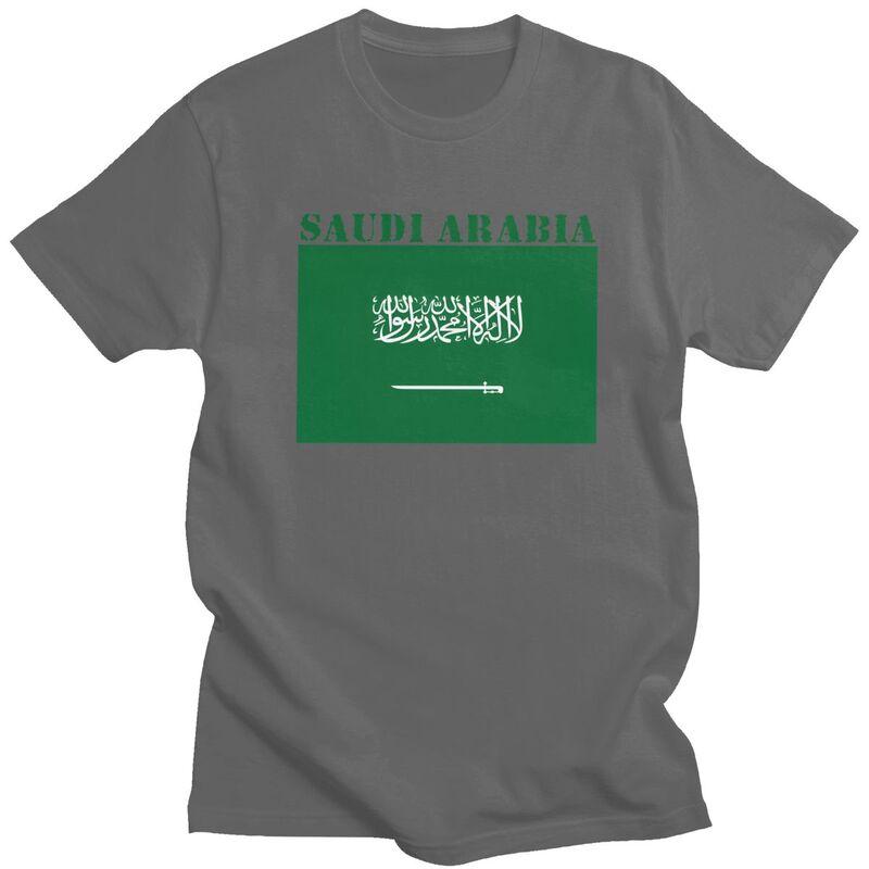 Custom Saudi Arabia Flag Tshirts for Men Short Sleeve T Shirt Tshirt 100 Cotton Tees Gift