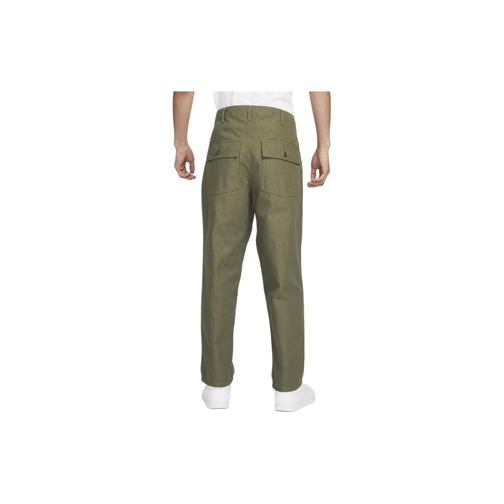 Nike Solid Color Zipper Sports Straight Leg Casual Pants Men bottoms Olive-Green FV5534-222