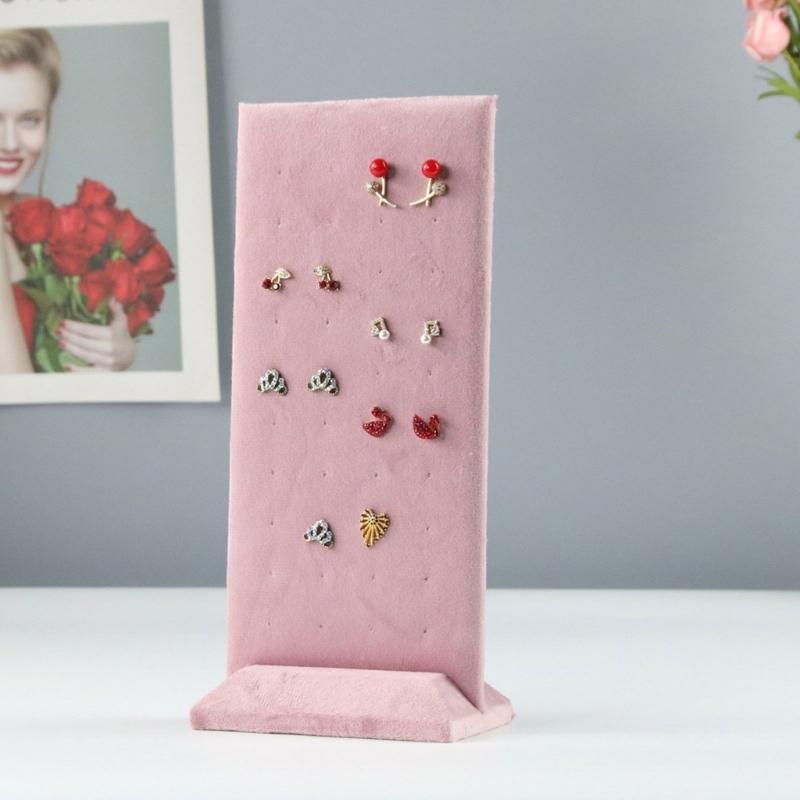 Pink Jewelry Display Props Elegant Jewelry Stand Velvets Fabric Material Jewelry Display Tray for Rings Earring Necklace