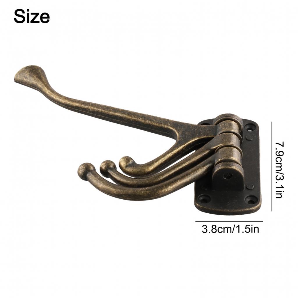 Sturdy Bronze Folding Coat Hook with 3 Adjustable Arms for Convenience