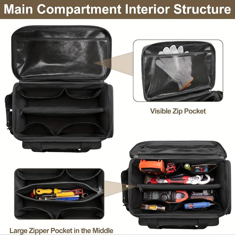 14 Inch Zwarte Canvas Gereedschap Opbergtas Lichtgewicht Elektricien Draagbare Tote Bag Werkaccessoires