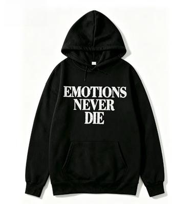 2026 New Black Drawstring Hoodie Vintage Distressed Slogan Text Graphic Unisex Pullover Hooded Sweatshirt