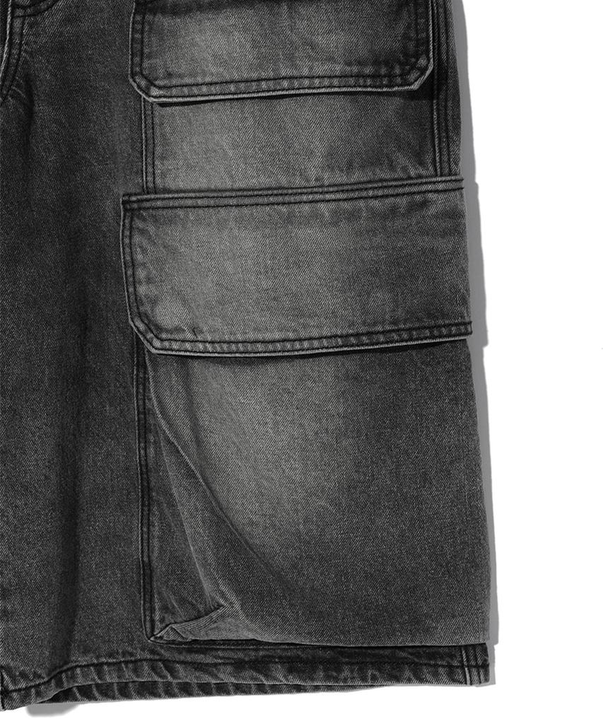 CRITIC Big Cargo Denim Bermuda Pants Dark Indigo