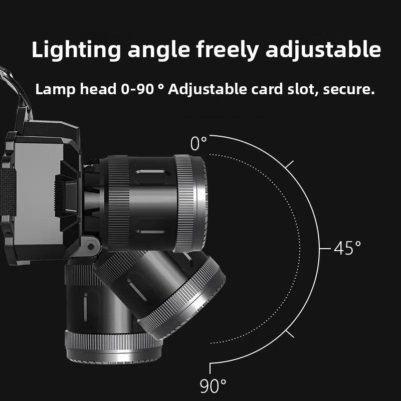 Powerful Headlamp: Long-Range Zoom, Rechargeable, High Lumen, for Outdoor Hiking, Camping, Fishing & Seafood Foraging