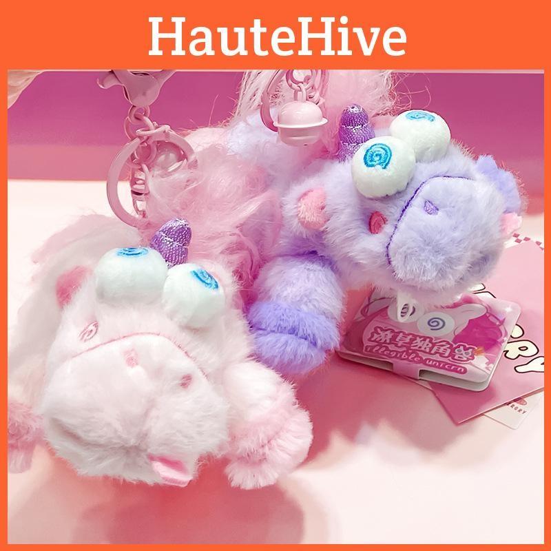 Jinnew Unicorn Messy Coin Pouch Keychain Plush Cartoon Design For Teens