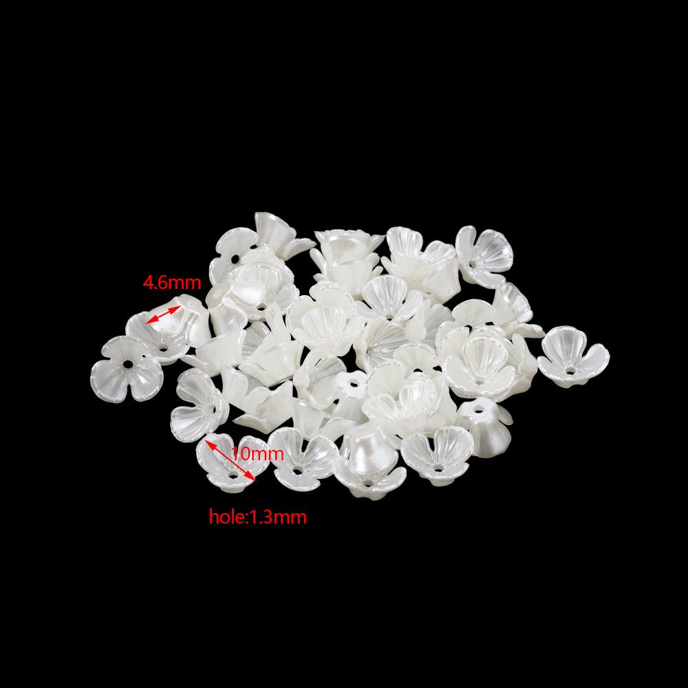 20 stuks/partij Acryl Bloemvormig Imitatie Parelkralen Bedeltjes Kralen Ketting Armband Decoratie Voor Doe-het-zelf Sieraden Maken Onderdelen