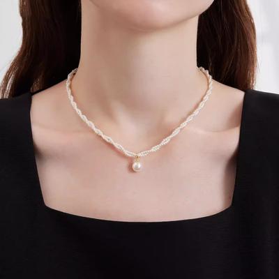 Retro Woven Double-layer Pearl Necklace Light Luxury Niche Design Collarbone Chain Neck Chain 2025 New Trendy