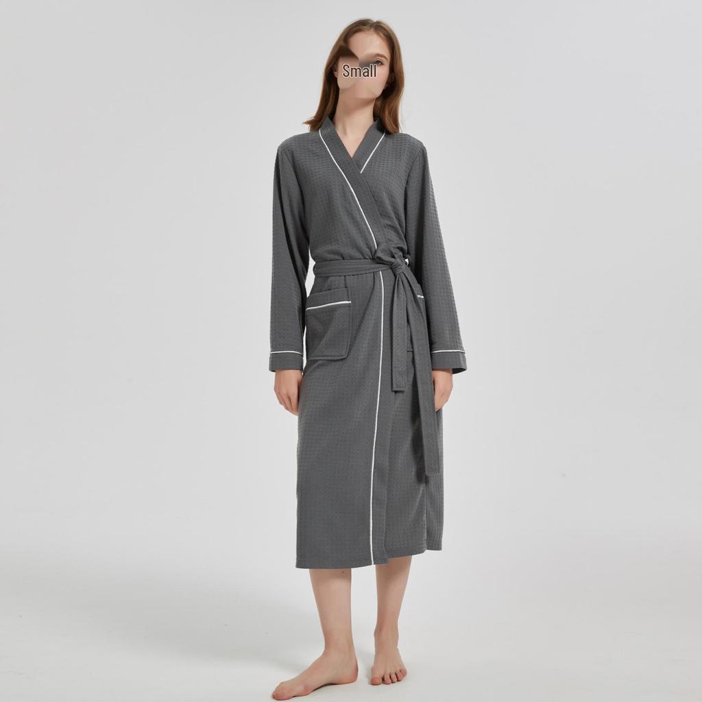Top-Selling Waffle Couple Pajamas: Plus Size Summer Bathrobe, Absorbent Loungewear for Men & Women