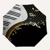 Piano Keys, Musical Notes Theme 8 Bone Hand Automatic Folding Umbrella, Compact and Portable Design, A Perfect Gift for Birthday, Christmas