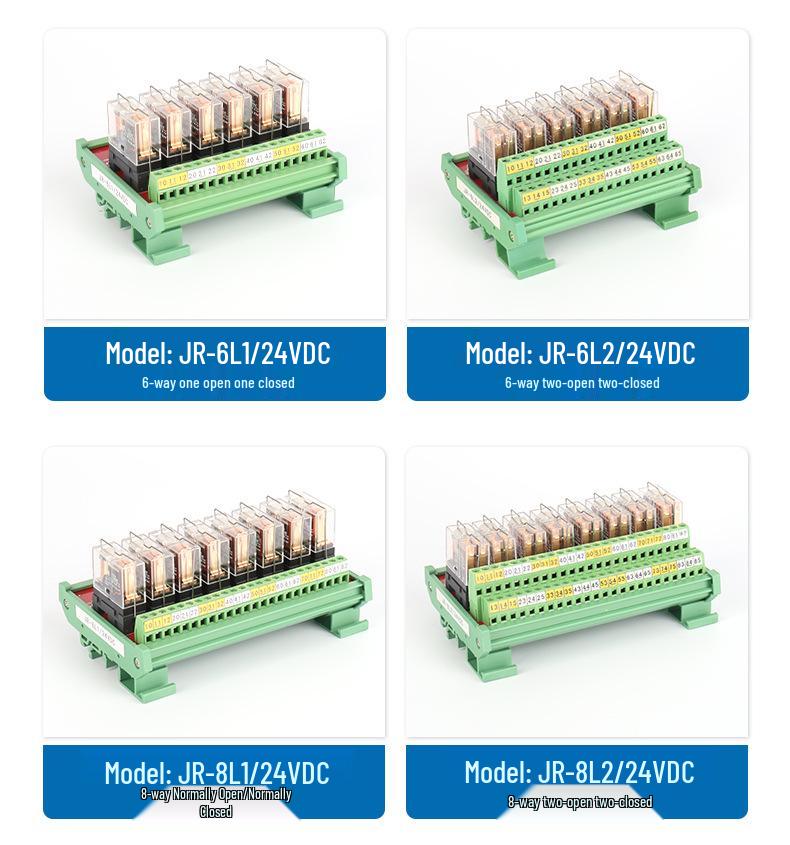 8-Way Relay Board: Compatible with Ohm Module, PLC Amplifier, JR-8L1/24VDC Output Module