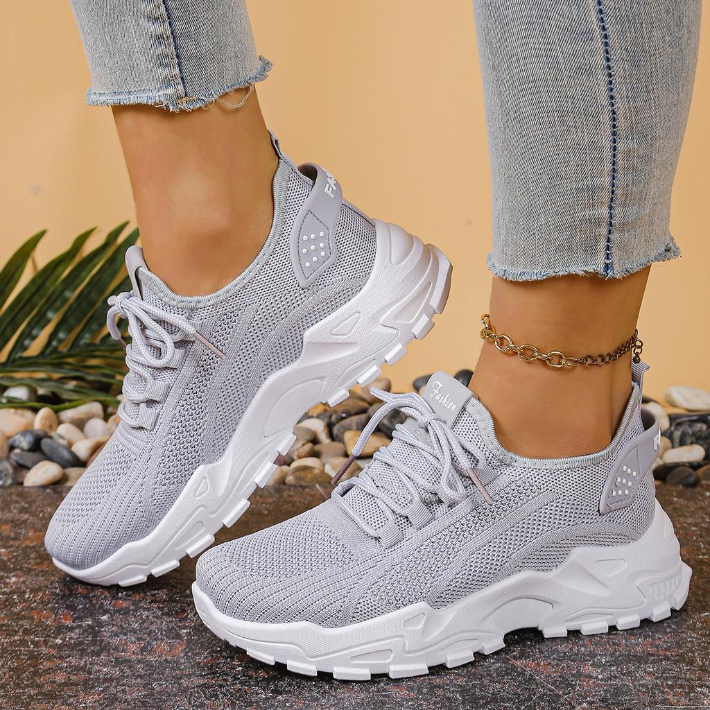 Women'S Casual Sports Shoes, Fei-Woven Mesh Breathable Running Sports Casual Shoes, Thick-Soled Wear-Resistant Sports Women'S Sh