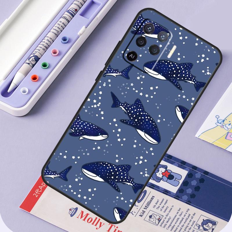 whale sharks For Oppo A60 A80 A40 A94 A74 A54 A15 A18 A38 A58 A78 A98 A16 A76 A96 A57 A17 A77 A5 Pro Case