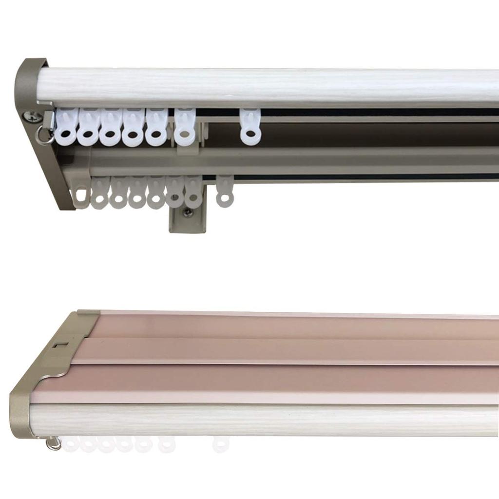 Extendable Curtain Rail "Cover Top Extendable Rail with Return" 1.1m-2.0m Color: White Silent Runner Installation with One Screwdriver