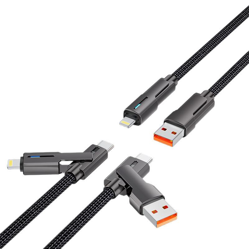 100w Fast Charging Multi Cable For Apple Huawei Xiaomi With Lightning And Typec Connectors