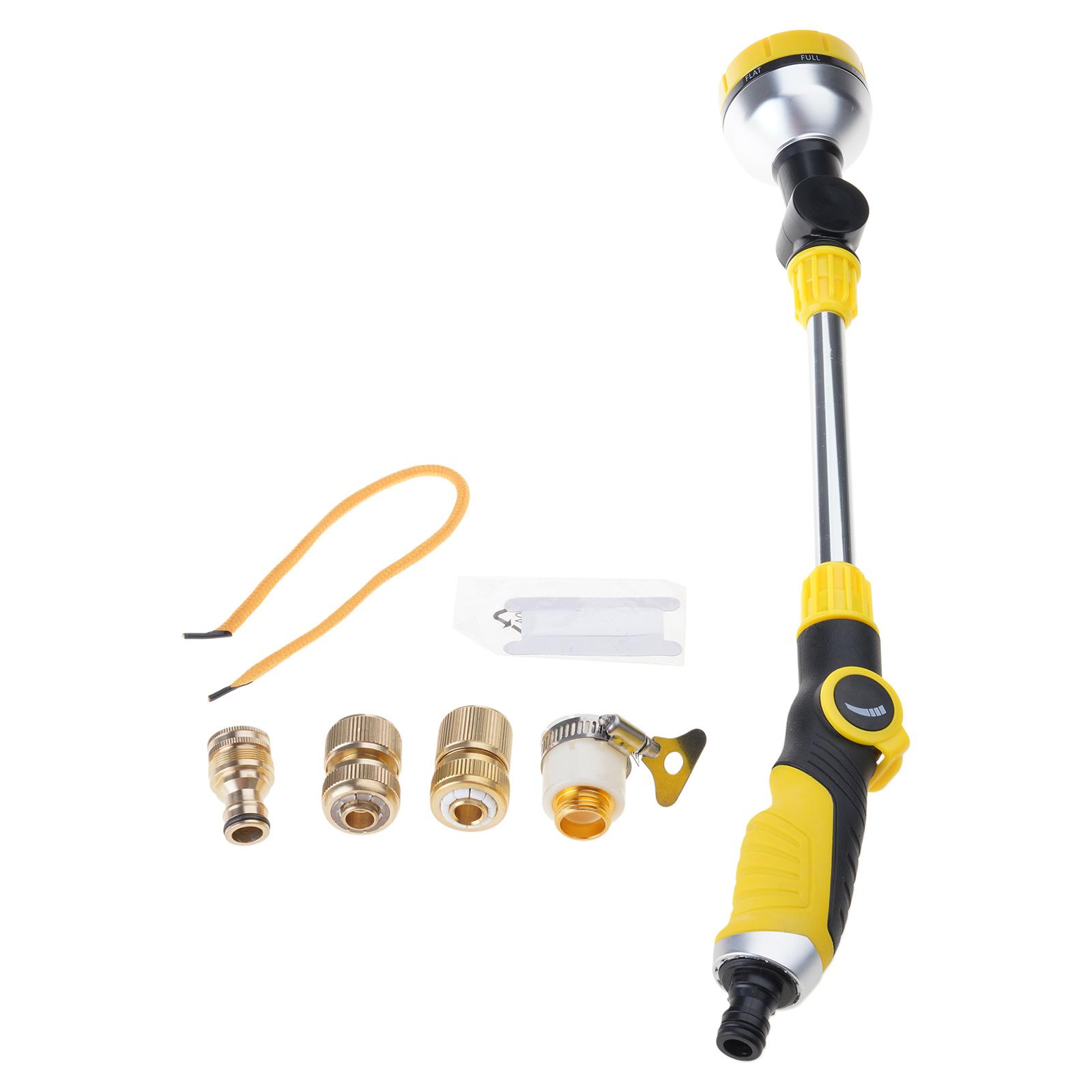 

Эффективная металлическая насадка для садового шланга, длинная, с 8 режимами распыления и управлением потоком большим пальцем для мытья автомобиля и полива