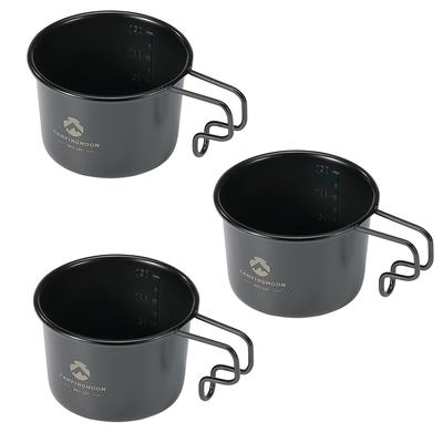 CAMPING MOON Camping Coffee Solo Mug, Small, Black, 3-Piece Set, 160ml SOLO MUG BKS-180-3P