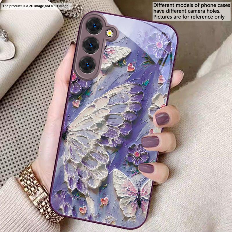 

Масляная живопись бабочка Для Samsung S26 S22 S8 S9 S10 S20 Ultra S21 Pro S22 Plus S23 FE S24Ultra S25 Edge S24+ Стеклянный чехол для телефона Galaxy S8