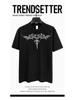 Loose Fit Washed Pure Cotton T-Shirt with Chest Tattoo Print