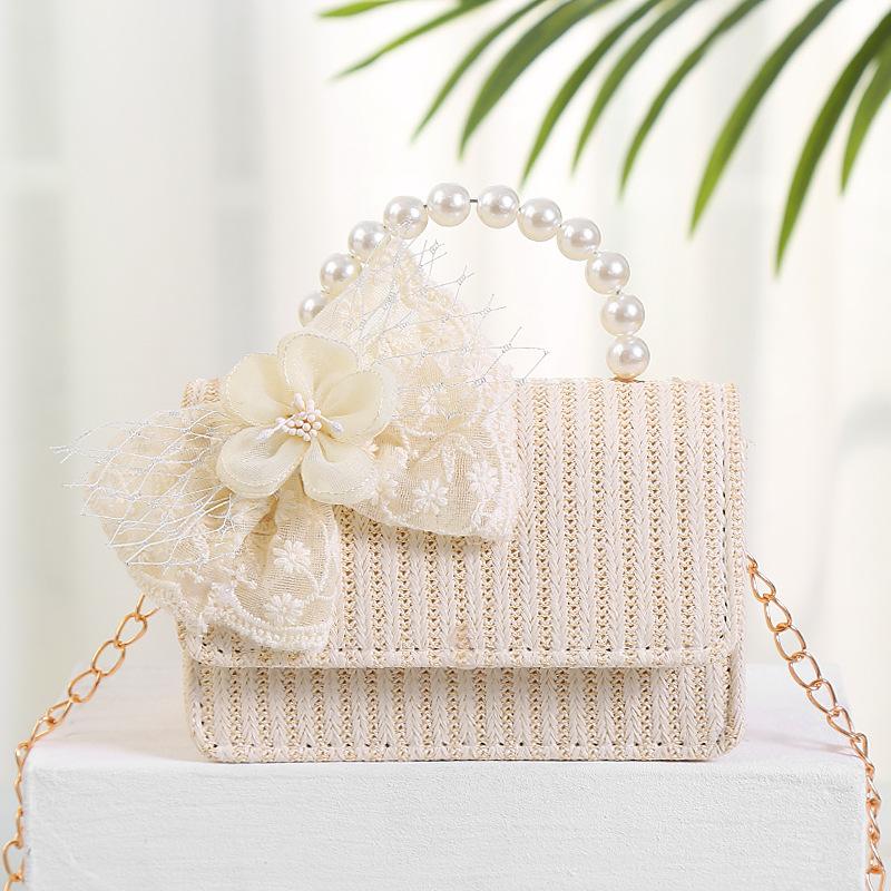 Simple Bowknot Straw Bag Messenger Portable Dual-purpose Holiday Photo Versatile Ladies Bag