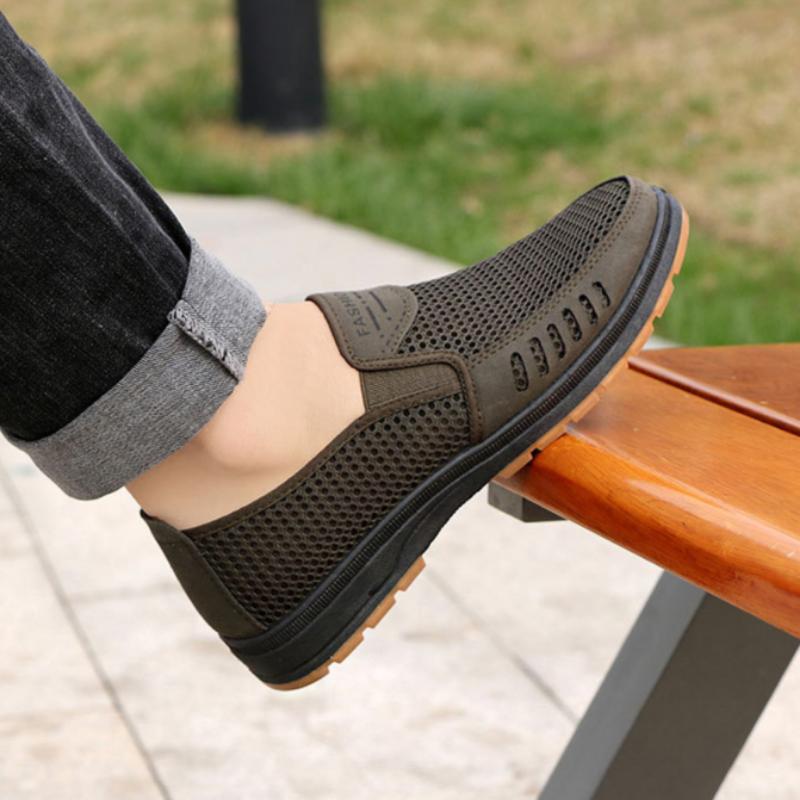 Summer Cloth Shoes for Men, Breathable, Casual, Soft-soled, Middle-aged and Elderly, Deodorizing, Slip-on Sandals