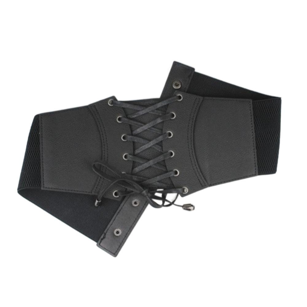 Solid Color PU Leather Corset Spicy Girl Western Cowboy Belt Gothic Wide Belt  Ladies
