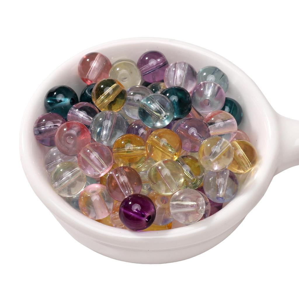 20-50Pcs High Transparency Glass Beads Loose Spacer Beads for Jewelry Making DIY Bracelet Necklace