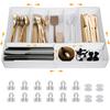 Extendable Cutlery Kitchen Storage Drawer Cutlery Chopstick Spoon Knife Item with Extendable Fixing Clips Suction Cups Case, Divider, Holder, Storage,