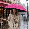Water-Reactive Folding Umbrella with Wavy Edge, Flowers Appear When Rained On, Windproof Sun UV Protection Portable Travel Umbrella