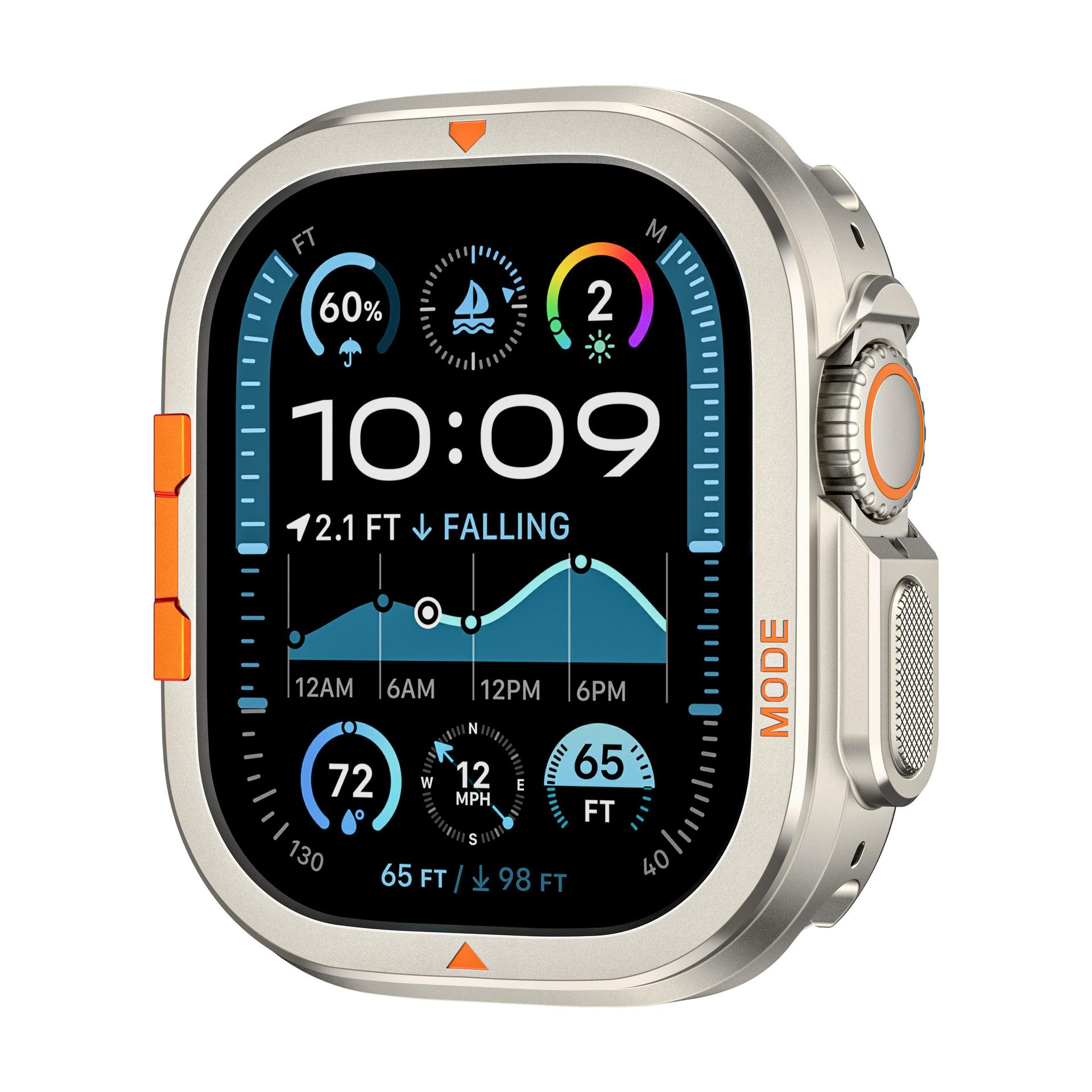 

Металлический чехол для Apple Watch Ultra 3/2/1 49 мм Серии 11 10 9 8 7 6 5 4 46 мм 45 мм 44 мм Защитный чехол для часов из алюминиевого сплава Бампер 46MM