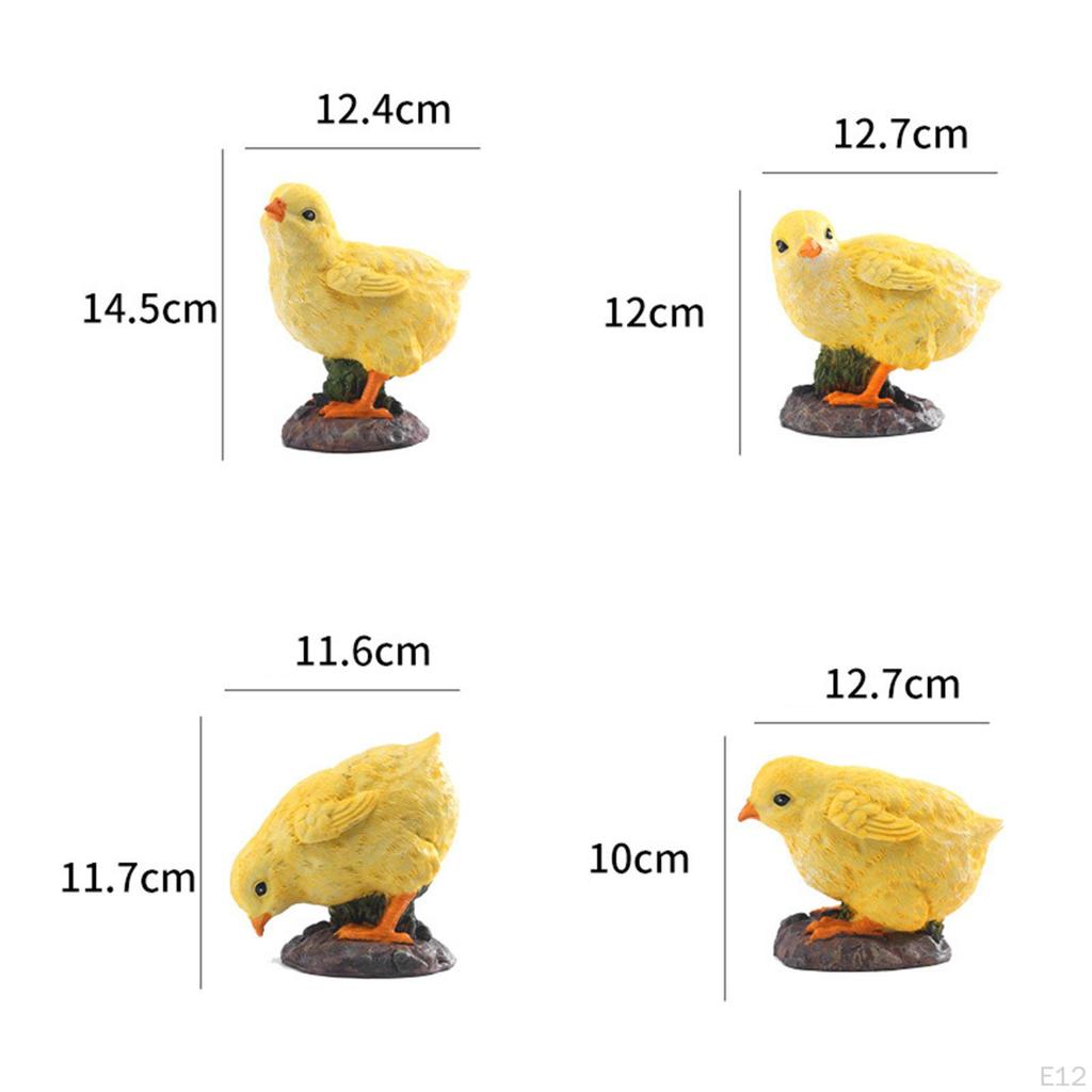 Garden Statue, Chick Sculpture Adorable Animal Figurine Crafts for Courtyard Fairy Landscape