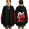 Felpa con zip Hazbin Hotel Stampa Retro Autunno Inverno Streetwear Moda Casual Harajuku Cappotto Pile Manica Lunga Felpe con Zip