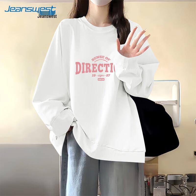 JEANSWEST Women's Round Neck Graphic Sweatshirt