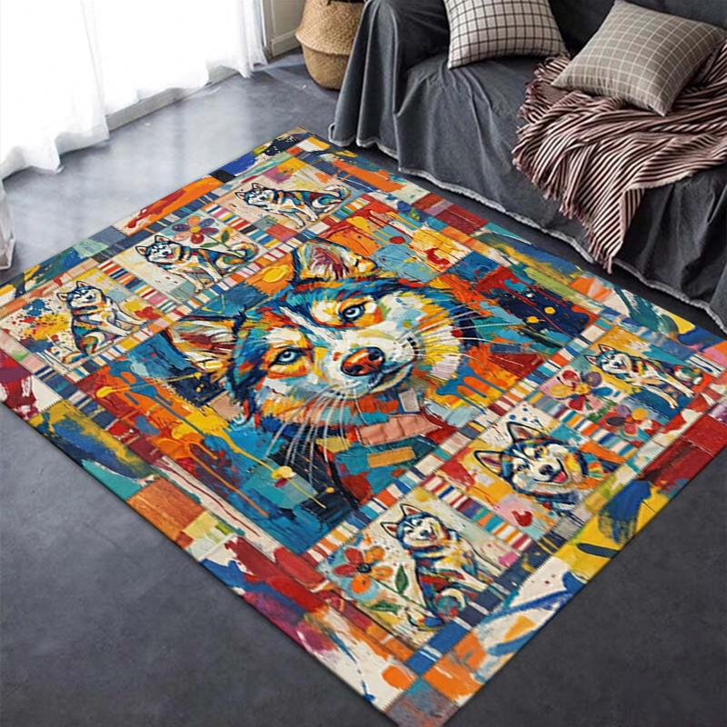 2025 New Husky Dog Carpet Rug for Living Room Bedroom Home Sofa Decoration,Kids play Non-slip Floor Mat61