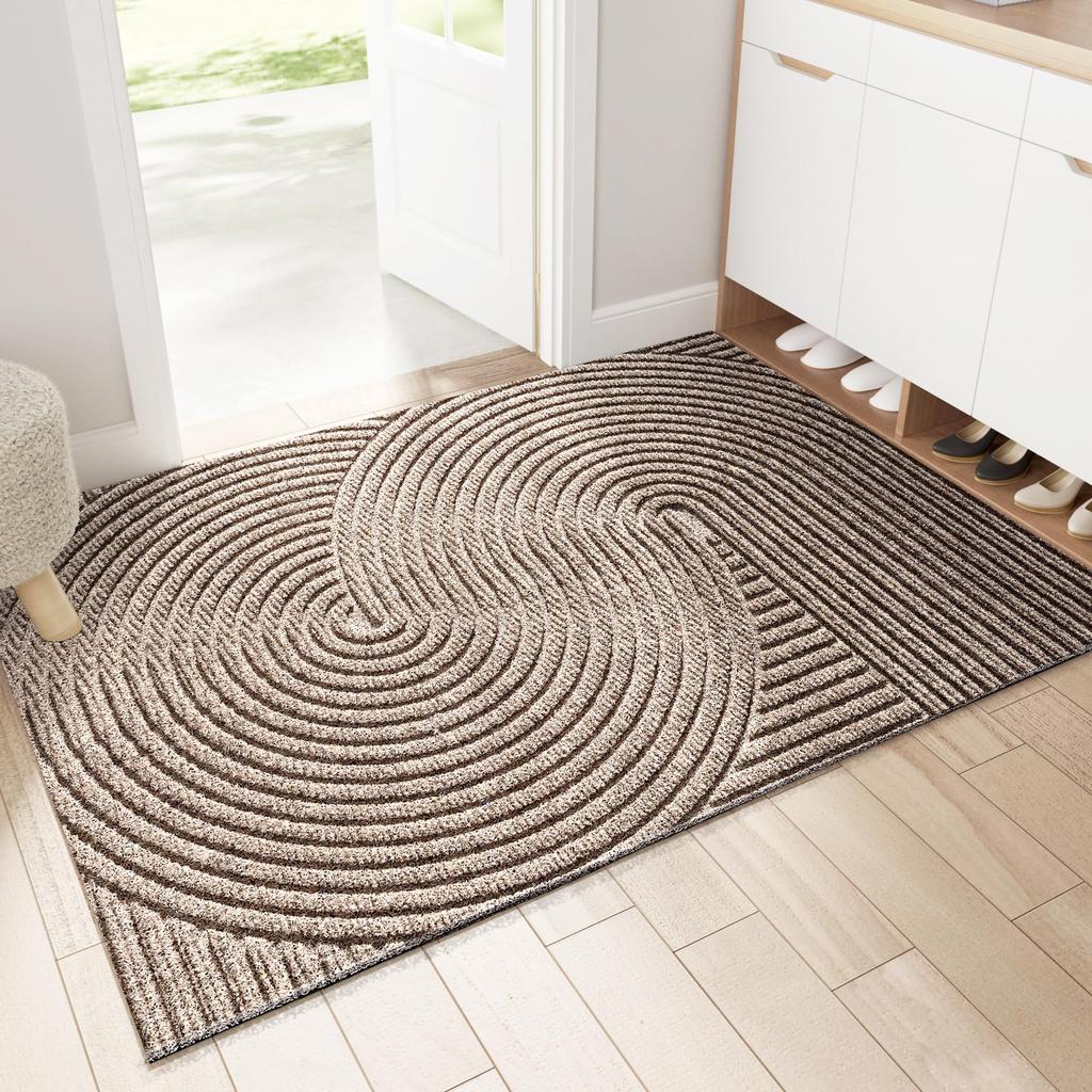 Hopeholic Entrance Scandinavian Feng Mud Removal Door Commercial Outside Entrance Large Adjustable Store Entrance Easy To 80 X 120 Khaki Mat, Outdoor,
