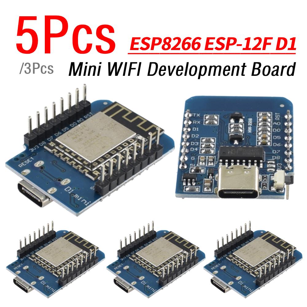3/5 Stück ESP8266 ESP-12F D1 Mini WIFI Entwicklungsplatine NodeMCU Lua D1 Mini WIFI Entwicklungsplatine NodeMCU Lua Modul für Arduino
